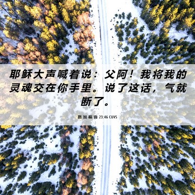 Picture 06 - 路 加 福 音 23:46 CUVS - 耶 稣 大 声 喊 着 说 ： 父 阿 ！ 我 - Bible Verse Picture