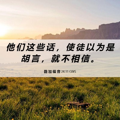 Picture 06 - 路 加 福 音 24:11 CUVS - 他 们 这 些 话 ， 使 徒 以 为 是 胡 - Bible Verse Picture