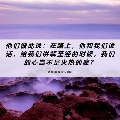 Picture 06 - 路 加 福 音 24:32 CUVS - 他 们 彼 此 说 ： 在 路 上 ， 他 和 - Bible Verse Picture