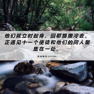 Picture 06 - 路 加 福 音 24:33 CUVS - 他 们 就 立 时 起 身 ， 回 耶 路 撒 - Bible Verse Picture