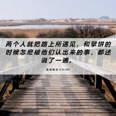 Picture 06 - 路 加 福 音 24:35 CUVS - 两 个 人 就 把 路 上 所 遇 见 ， 和 - Bible Verse Picture