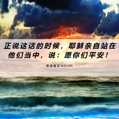 Picture 06 - 路 加 福 音 24:36 CUVS - 正 说 这 话 的 时 候 ， 耶 稣 亲 自 - Bible Verse Picture