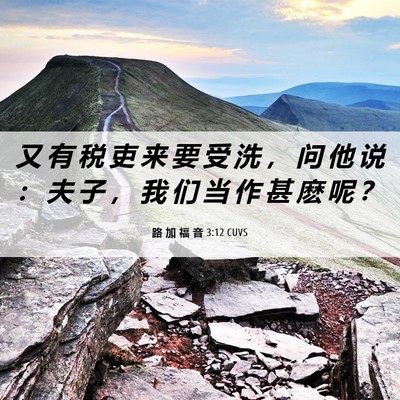 Picture 06 - 路 加 福 音 3:12 CUVS - 又 有 税 吏 来 要 受 洗 ， 问 他 说 - Bible Verse Picture