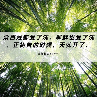 Picture 06 - 路 加 福 音 3:21 CUVS - 众 百 姓 都 受 了 洗 ， 耶 稣 也 受 - Bible Verse Picture