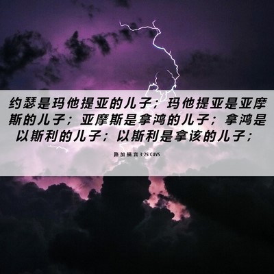 Picture 06 - 路 加 福 音 3:25 CUVS - 约 瑟 是 玛 他 提 亚 的 儿 子 ； 玛 - Bible Verse Picture