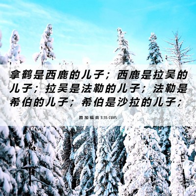 Picture 06 - 路 加 福 音 3:35 CUVS - 拿 鹤 是 西 鹿 的 儿 子 ； 西 鹿 是 - Bible Verse Picture