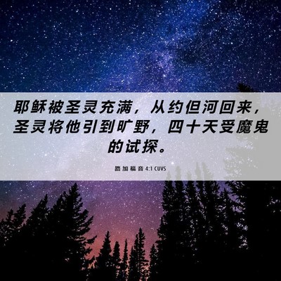 Picture 06 - 路 加 福 音 4:1 CUVS - 耶 稣 被 圣 灵 充 满 ， 从 约 但 河 - Bible Verse Picture