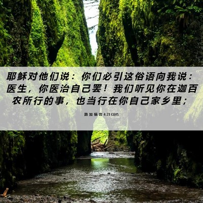 Picture 06 - 路 加 福 音 4:23 CUVS - 耶 稣 对 他 们 说 ： 你 们 必 引 这 - Bible Verse Picture