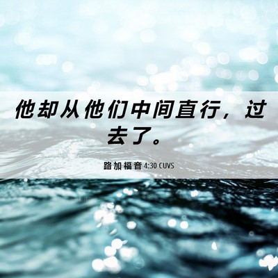 Picture 06 - 路 加 福 音 4:30 CUVS - 他 却 从 他 们 中 间 直 行 ， 过 去 - Bible Verse Picture