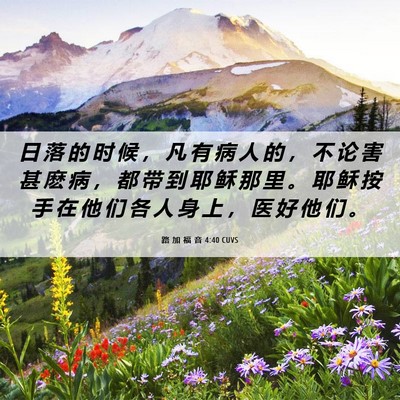 Picture 06 - 路 加 福 音 4:40 CUVS - 日 落 的 时 候 ， 凡 有 病 人 的 ， - Bible Verse Picture