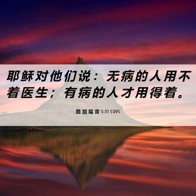 Picture 06 - 路 加 福 音 5:31 CUVS - 耶 稣 对 他 们 说 ： 无 病 的 人 用 - Bible Verse Picture