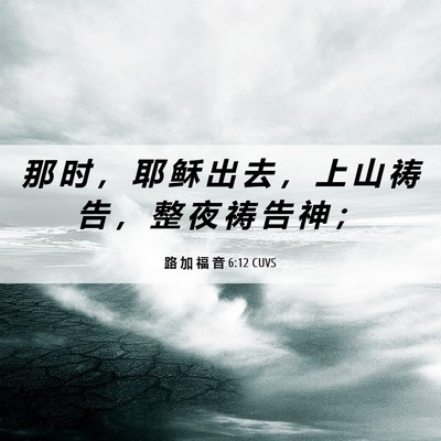 Picture 06 - 路 加 福 音 6:12 CUVS - 那 时 ， 耶 稣 出 去 ， 上 山 祷 告 - Bible Verse Picture