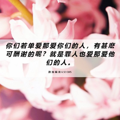 Picture 06 - 路 加 福 音 6:32 CUVS - 你 们 若 单 爱 那 爱 你 们 的 人 ， - Bible Verse Picture