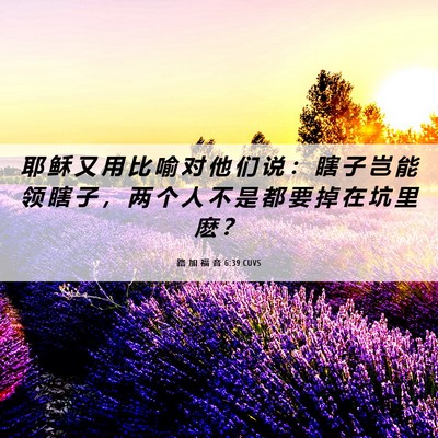 Picture 06 - 路 加 福 音 6:39 CUVS - 耶 稣 又 用 比 喻 对 他 们 说 ： 瞎 - Bible Verse Picture