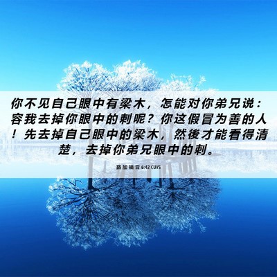 Picture 06 - 路 加 福 音 6:42 CUVS - 你 不 见 自 己 眼 中 有 梁 木 ， 怎 - Bible Verse Picture