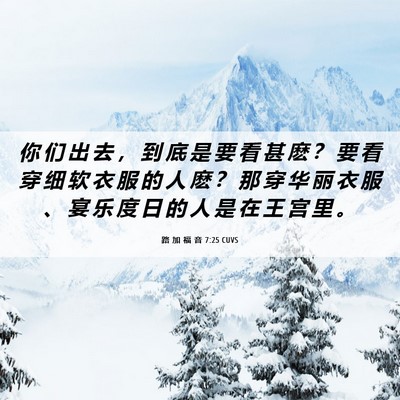 Picture 06 - 路 加 福 音 7:25 CUVS - 你 们 出 去 ， 到 底 是 要 看 甚 麽 - Bible Verse Picture