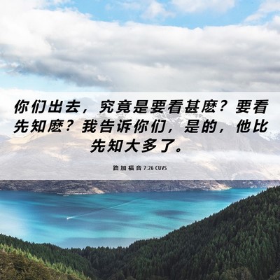 Picture 06 - 路 加 福 音 7:26 CUVS - 你 们 出 去 ， 究 竟 是 要 看 甚 麽 - Bible Verse Picture