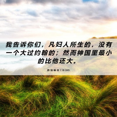 Picture 06 - 路 加 福 音 7:28 CUVS - 我 告 诉 你 们 ， 凡 妇 人 所 生 的 - Bible Verse Picture