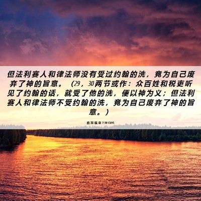 Picture 06 - 路 加 福 音 7:30 CUVS - 但 法 利 赛 人 和 律 法 师 没 有 受 - Bible Verse Picture