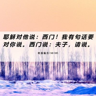 Picture 06 - 路 加 福 音 7:40 CUVS - 耶 稣 对 他 说 ： 西 门 ！ 我 有 句 - Bible Verse Picture