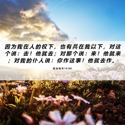 Picture 06 - 路 加 福 音 7:8 CUVS - 因 为 我 在 人 的 权 下 ， 也 有 兵 - Bible Verse Picture
