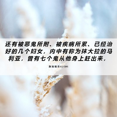 Picture 06 - 路 加 福 音 8:2 CUVS - 还 有 被 恶 鬼 所 附 、 被 疾 病 所 - Bible Verse Picture