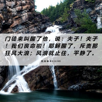 Picture 06 - 路 加 福 音 8:24 CUVS - 门 徒 来 叫 醒 了 他 ， 说 ： 夫 子 - Bible Verse Picture