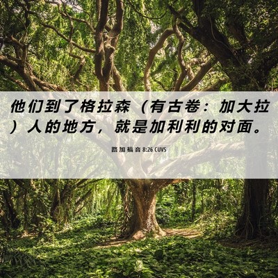 Picture 06 - 路 加 福 音 8:26 CUVS - 他 们 到 了 格 拉 森 （ 有 古 卷 ： - Bible Verse Picture