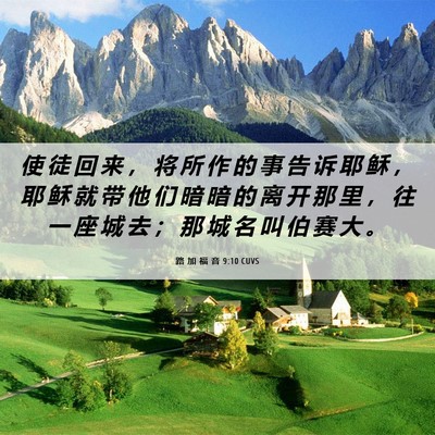 Picture 06 - 路 加 福 音 9:10 CUVS - 使 徒 回 来 ， 将 所 作 的 事 告 诉 - Bible Verse Picture