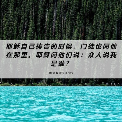 Picture 06 - 路 加 福 音 9:18 CUVS - 耶 稣 自 己 祷 告 的 时 候 ， 门 徒 - Bible Verse Picture