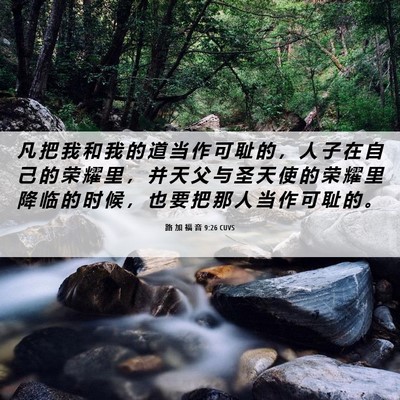 Picture 06 - 路 加 福 音 9:26 CUVS - 凡 把 我 和 我 的 道 当 作 可 耻 的 - Bible Verse Picture