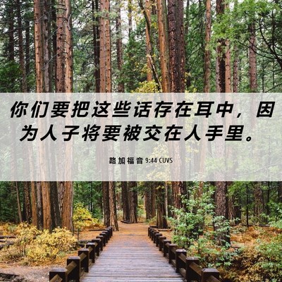 Picture 06 - 路 加 福 音 9:44 CUVS - 你 们 要 把 这 些 话 存 在 耳 中 ， - Bible Verse Picture