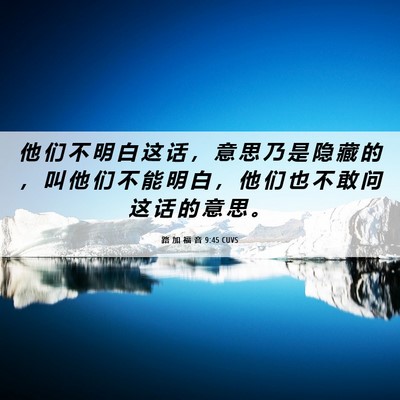 Picture 06 - 路 加 福 音 9:45 CUVS - 他 们 不 明 白 这 话 ， 意 思 乃 是 - Bible Verse Picture