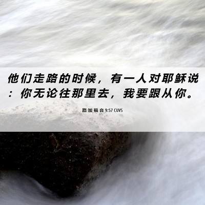 Picture 06 - 路 加 福 音 9:57 CUVS - 他 们 走 路 的 时 候 ， 有 一 人 对 - Bible Verse Picture