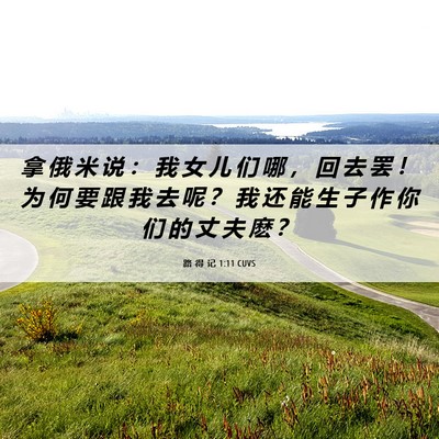 Picture 06 - 路 得 记 1:11 CUVS - 拿 俄 米 说 ： 我 女 儿 们 哪 ， 回 - Bible Verse Picture