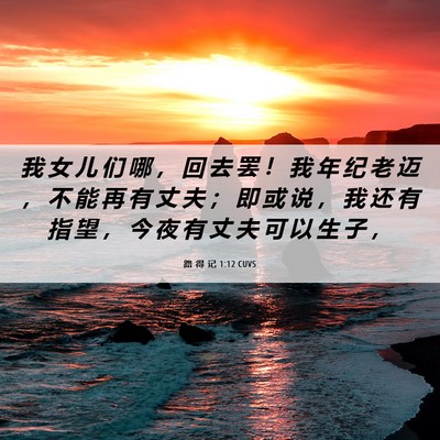 Picture 06 - 路 得 记 1:12 CUVS - 我 女 儿 们 哪 ， 回 去 罢 ！ 我 年 - Bible Verse Picture