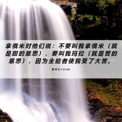 Picture 06 - 路 得 记 1:20 CUVS - 拿 俄 米 对 他 们 说 ： 不 要 叫 我 - Bible Verse Picture