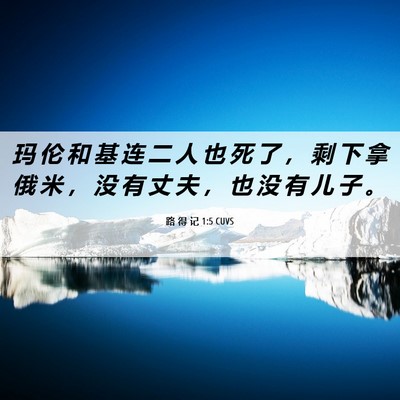 Picture 06 - 路 得 记 1:5 CUVS - 玛 伦 和 基 连 二 人 也 死 了 ， 剩 - Bible Verse Picture