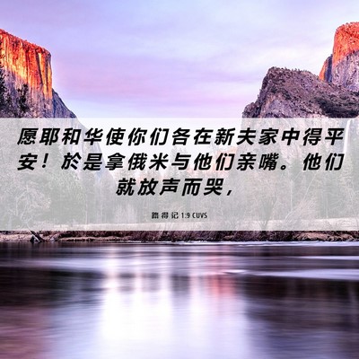 Picture 06 - 路 得 记 1:9 CUVS - 愿 耶 和 华 使 你 们 各 在 新 夫 家 - Bible Verse Picture