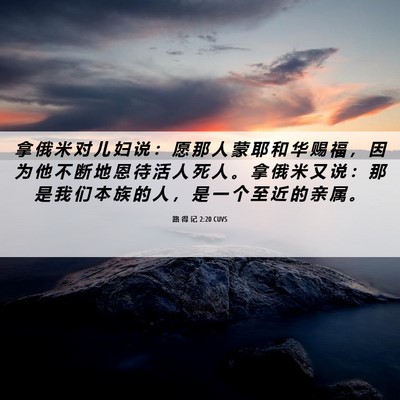Picture 06 - 路 得 记 2:20 CUVS - 拿 俄 米 对 儿 妇 说 ： 愿 那 人 蒙 - Bible Verse Picture