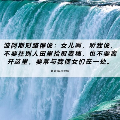 Picture 06 - 路 得 记 2:8 CUVS - 波 阿 斯 对 路 得 说 ： 女 儿 啊 ， - Bible Verse Picture