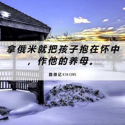 Picture 06 - 路 得 记 4:16 CUVS - 拿 俄 米 就 把 孩 子 抱 在 怀 中 ， - Bible Verse Picture