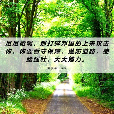 Picture 06 - 那 鸿 书 2:1 CUVS - 尼 尼 微 啊 ， 那 打 碎 邦 国 的 上 - Bible Verse Picture
