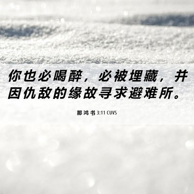 Picture 06 - 那 鸿 书 3:11 CUVS - 你 也 必 喝 醉 ， 必 被 埋 藏 ， 并 - Bible Verse Picture