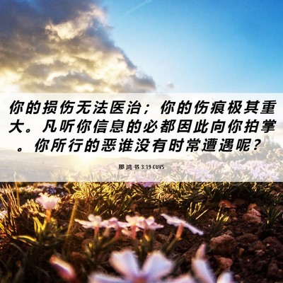 Picture 06 - 那 鸿 书 3:19 CUVS - 你 的 损 伤 无 法 医 治 ； 你 的 伤 - Bible Verse Picture