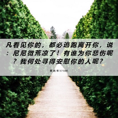 Picture 06 - 那 鸿 书 3:7 CUVS - 凡 看 见 你 的 ， 都 必 逃 跑 离 开 - Bible Verse Picture