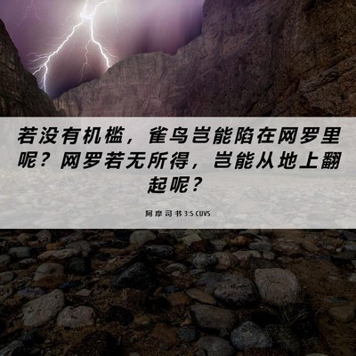 Picture 06 - 阿 摩 司 书 3:5 CUVS - 若 没 有 机 槛 ， 雀 鸟 岂 能 陷 在 - Bible Verse Picture