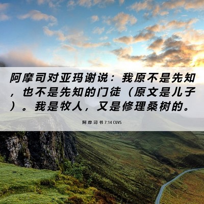 Picture 06 - 阿 摩 司 书 7:14 CUVS - 阿 摩 司 对 亚 玛 谢 说 ： 我 原 不 - Bible Verse Picture