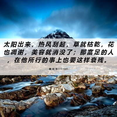 Picture 06 - 雅 各 书 1:11 CUVS - 太 阳 出 来 ， 热 风 刮 起 ， 草 就 - Bible Verse Picture