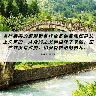 Picture 06 - 雅 各 书 1:17 CUVS - 各 样 美 善 的 恩 赐 和 各 样 全 备 - Bible Verse Picture